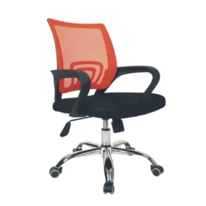 most popular revolving mesh chair in black and orange color