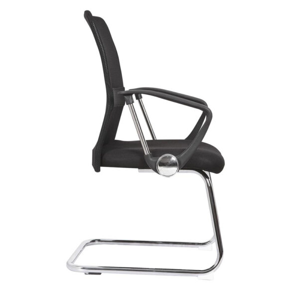 high quality fixed mesh chair in black color for visitor