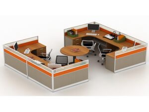Office Desk Cubicles and Discussion. Workstation Desk
