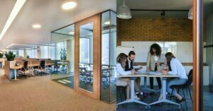 Use glass partitions to create more manageable sections