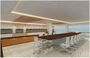 Buying house conference room with product display center