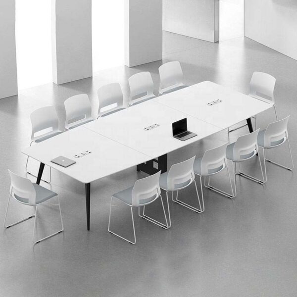 Large conference table with metal frame for 10 person