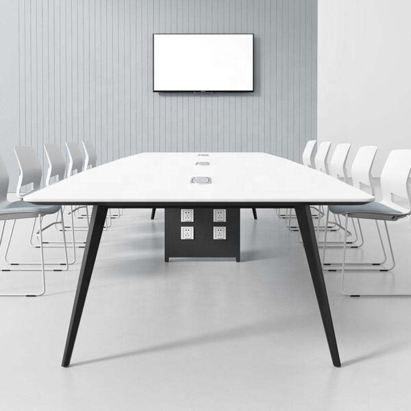 Large conference table for 10 person with metal frame
