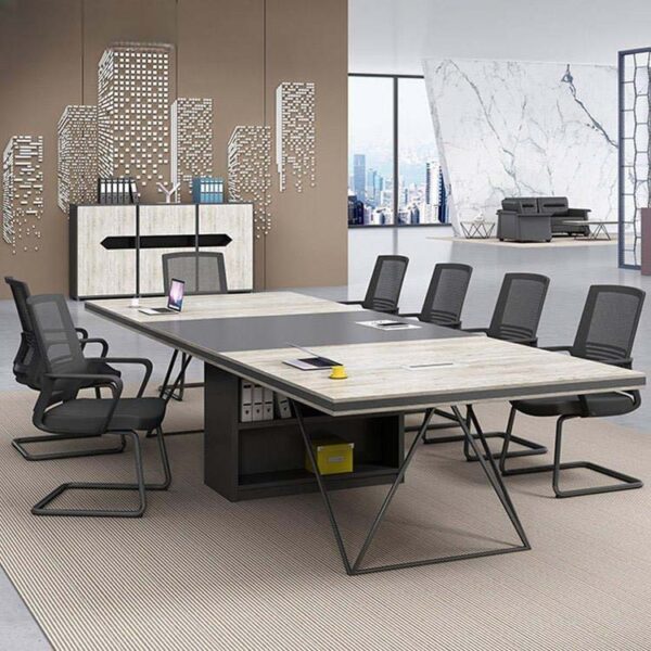 Rectangular Conference Table with Storage Box Thickened Countertop