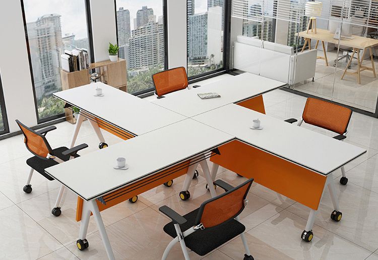 Modern folding assembly conference table for four person
