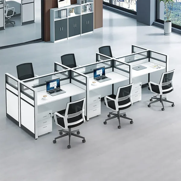 6 Seater Face to Face Office Workstation Desk, Modern Office Furniture