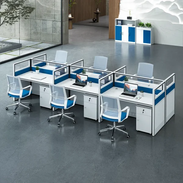 6 seater face to face workstation desk cubicle