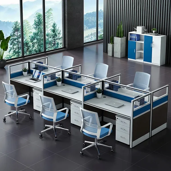 6 seater face to face workstation desk cubicle