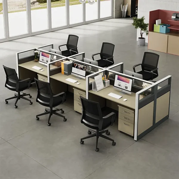 6 seater face to face workstation desk cubicle