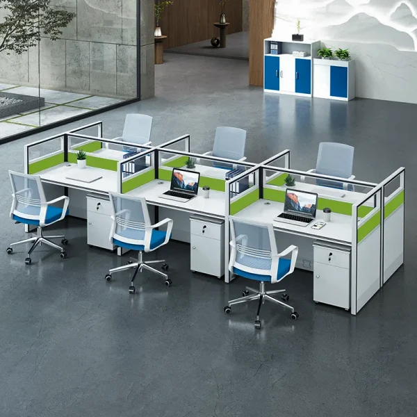 6 seater face to face workstation desk cubicle