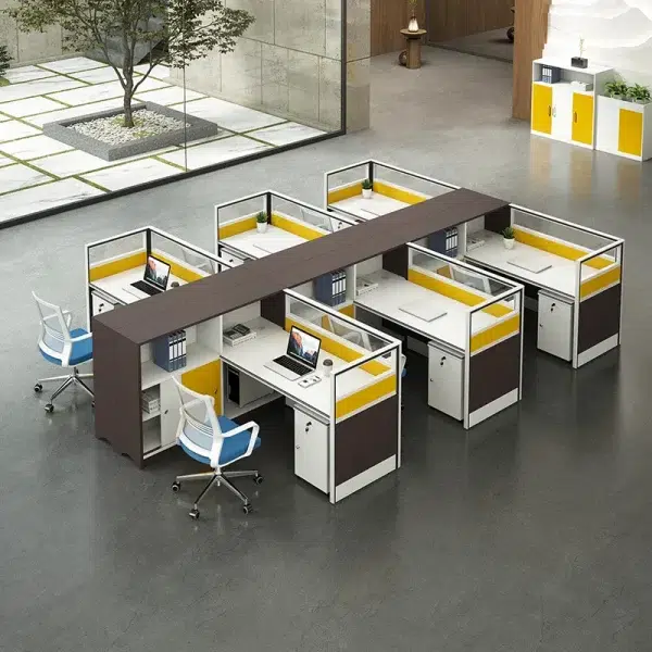 6 seater workstation desk cubicle with file cabinet