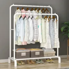 Garment Display Rack with Shelves