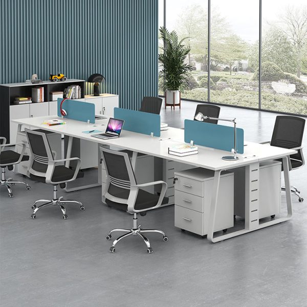 6 Seater Workstation Desk Linear Series White