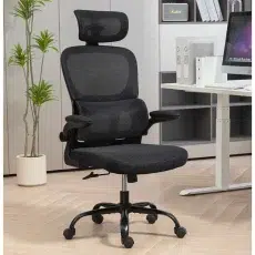 ergonomic chair black color front view