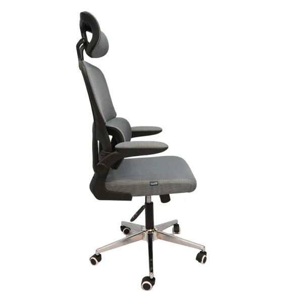 ergonomic chair grey color side view