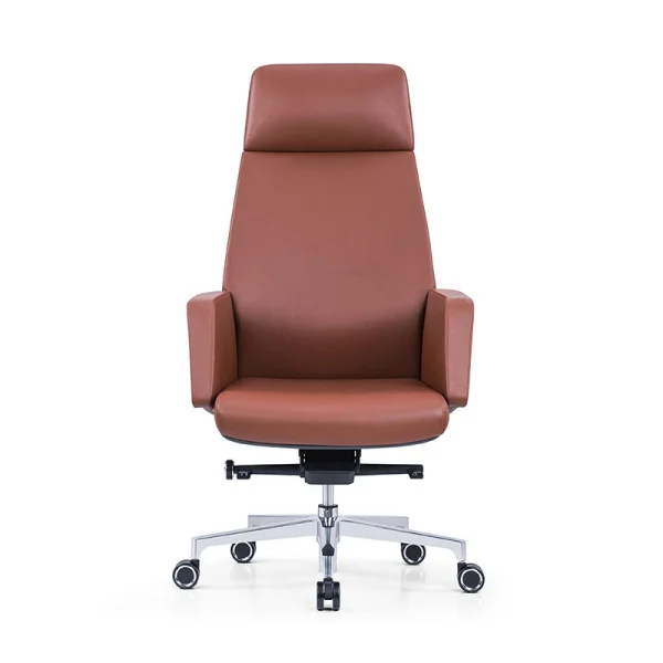 ergonomic office chair leather color infront view