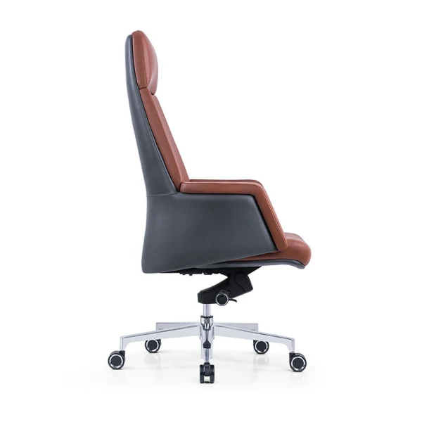 ergonomic office chair leather color side view