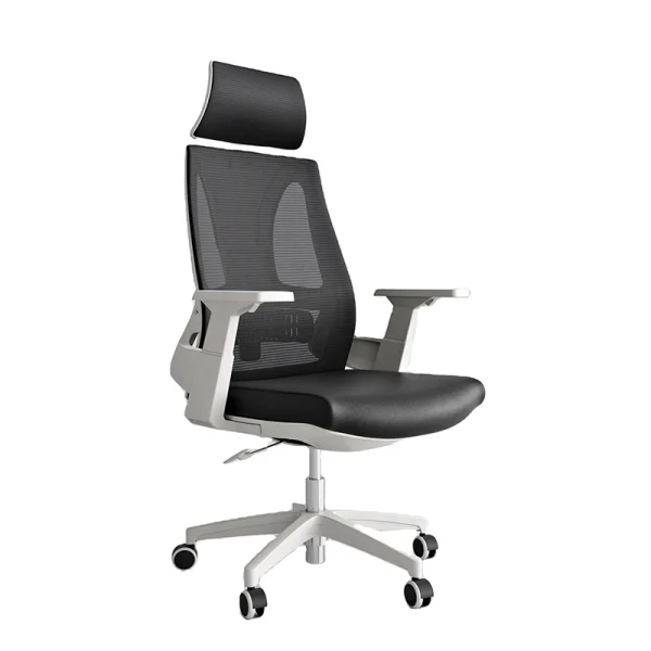 ergonomic swivel chair black and white combination