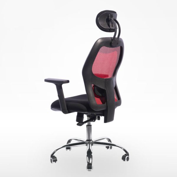 executive revolving chair with headrest side view