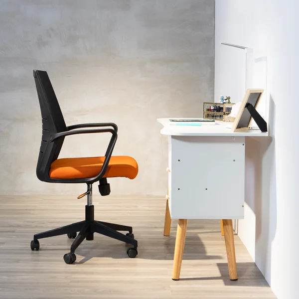 revolving office chair black and orange color