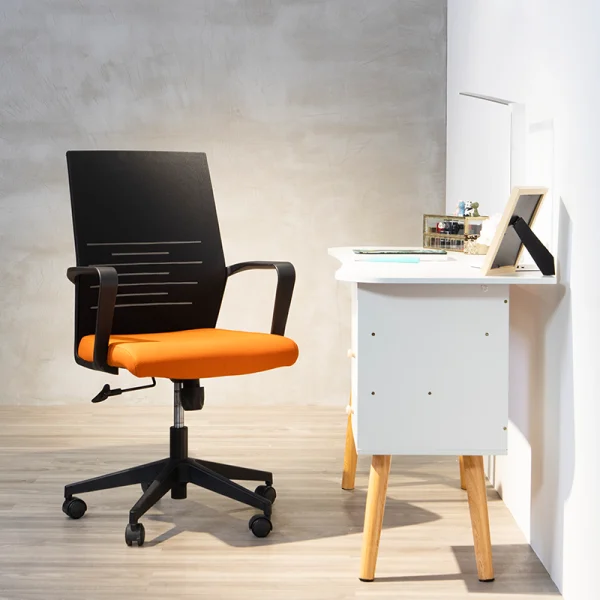 revolving office chair black and orange office view color