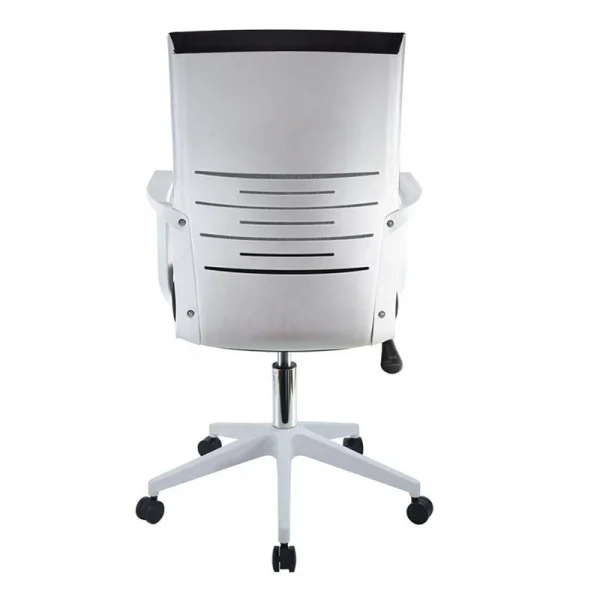 revolving office chair white back view