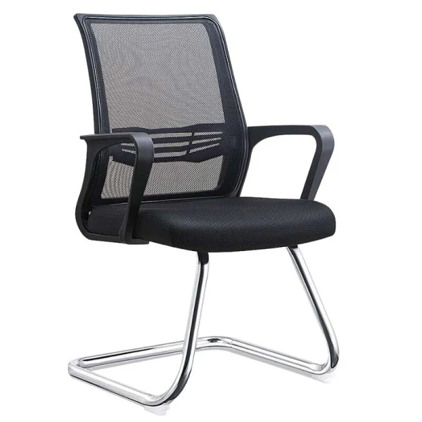 visitor chair made with black color mesh fabrics