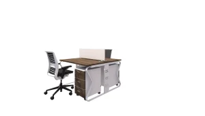 2 seater workstation desk butterfly series dark monument color.webpp