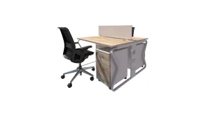 2 seater workstation desk butterfly series monument oak color