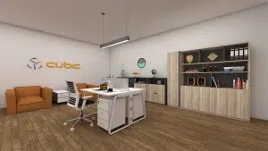 2 seater workstation desk linear series white color