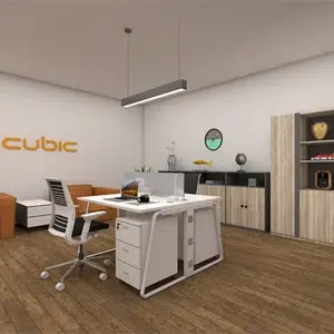 2 seater workstation desk linear series white color with background