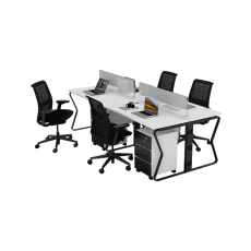 4 seater workstation desk butterfly series