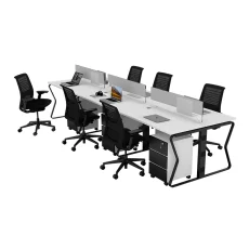 6 seater workstation desk butterfly series