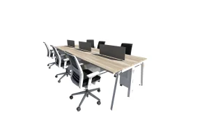 6 seater workstation desk butterfly series dark monument oak color