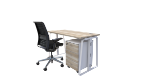 single seater workstation desk butterfly series dark monument oak color