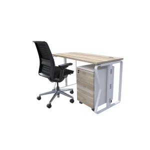 single seater workstation desk butterfly series dark monument oak color