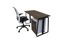 single seater workstation desk linear series dark monument color