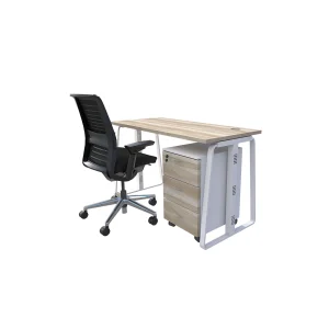 single seater workstation desk linear series dark monument oak color