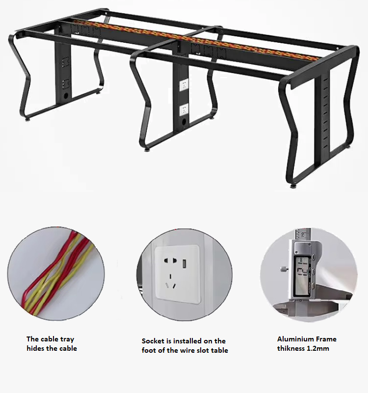 Workstation desk butterfly frame details