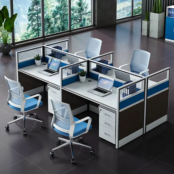 4 seater face to face workstation desk cubicle