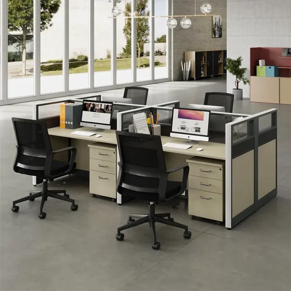 4 seater face to face workstation desk cubicle