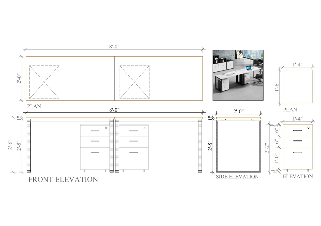2 Seater Workstation Desk Single face dimensions