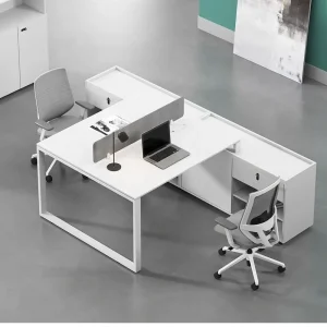 2 Seater Workstation desk with file cabinet white color 2 Seater Workstation desk with file cabinet white color