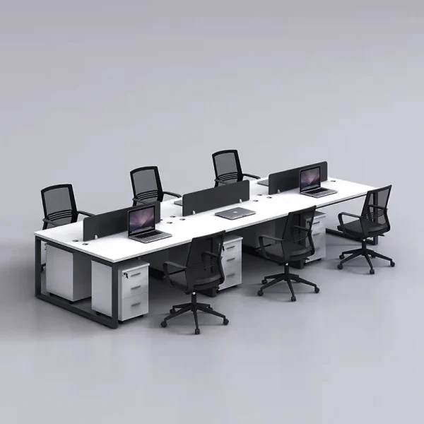 6 Seater Office desk white grey