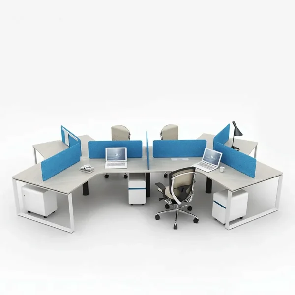 6 Seater Workstation desk y shaped albino and white combination