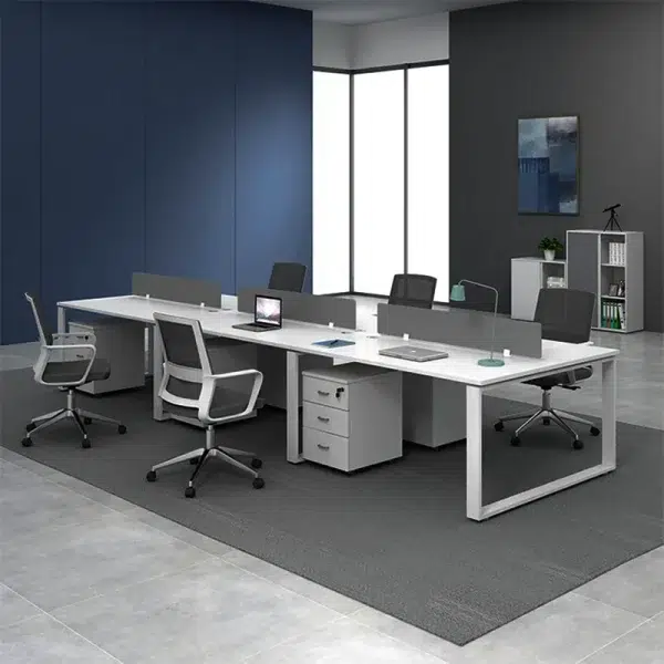 6 Seater office desk white