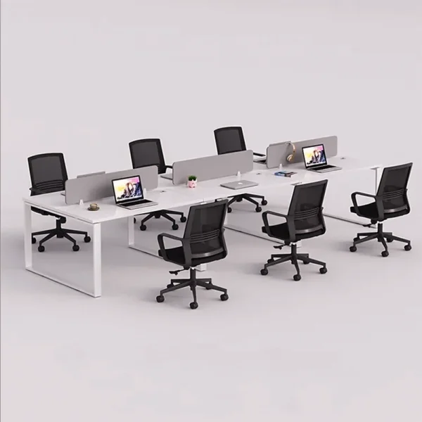 6 Seater staff desk white color