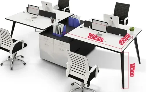 4 person workstation desk dimension