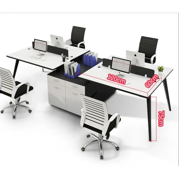 4 person wokrstation desk dimension