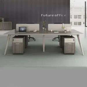 4 seater wokrstation desk glossy